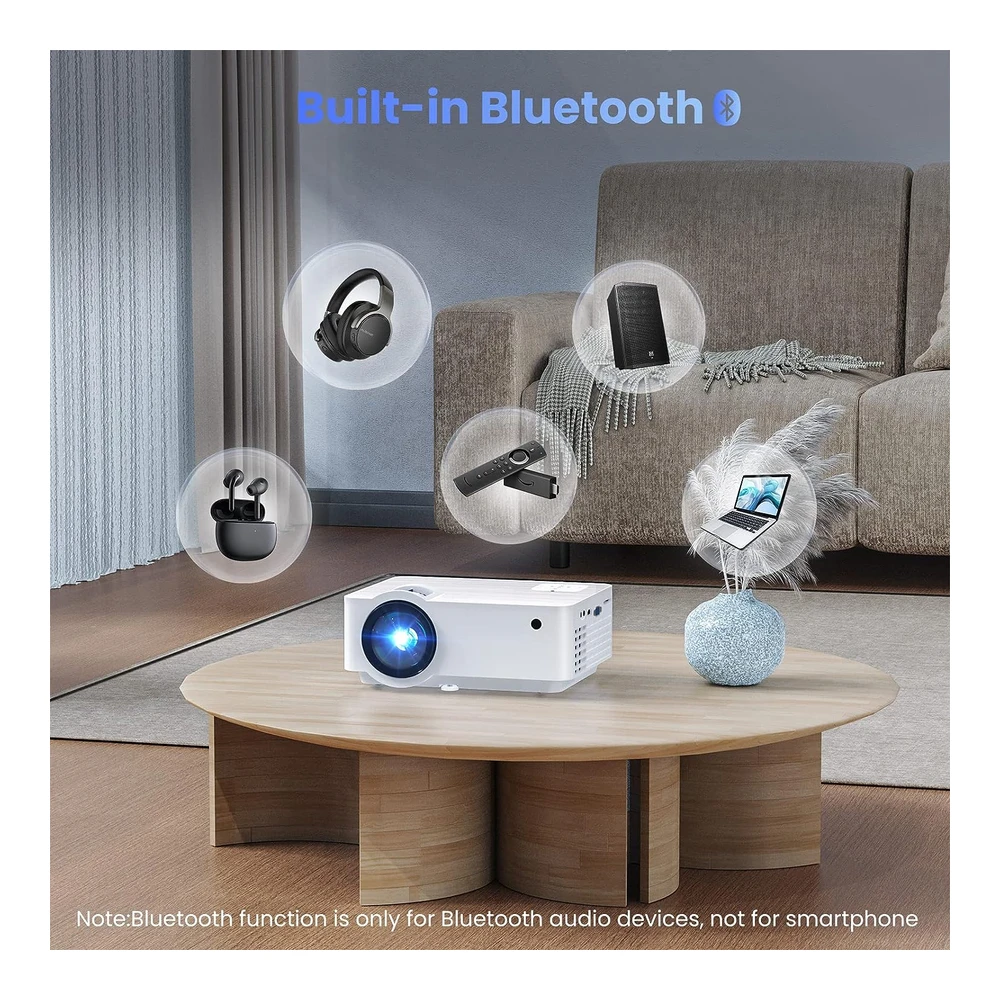 PROYECTOR GROVIEW 1080P BT CON PANTALLA 100" | 9500 LUX