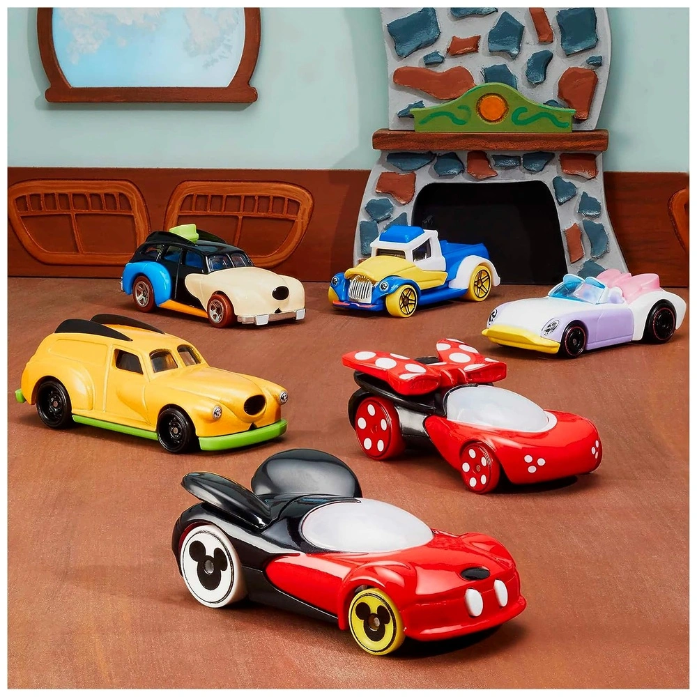 Hot Wheels Disney 6 Coches Coleccionable Mickey Minnie Pluto Daisy Donald Y Goofy