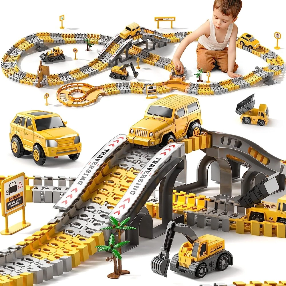 Temi Pista de Carreras Armable y flexible de 236 Piezas con 6 coches