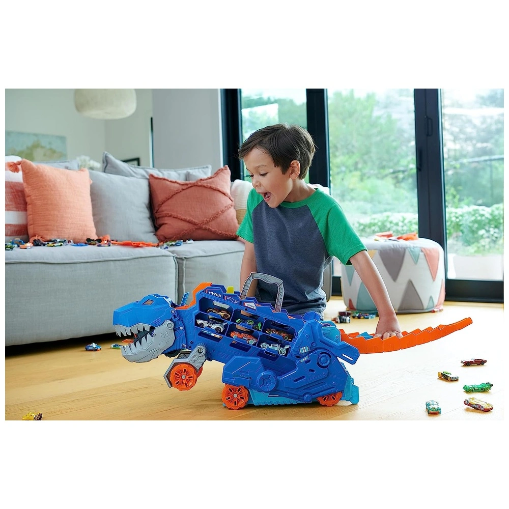 Hot Wheels City Ultimate Hauler transformación en T-Rex