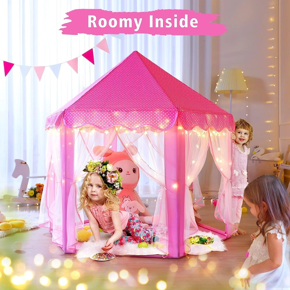 Monobeach Tienda de Campaña de Princesa grande con castillo con luces de estrella