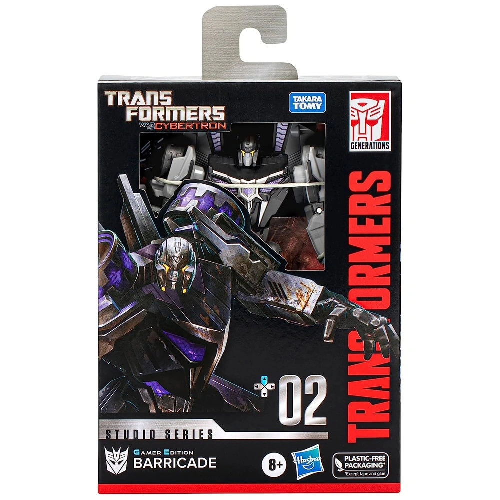Transformers Toys Studio Series Deluxe Class 02 Gamer Edition Barricade Toy 4.5 Pulgadas
