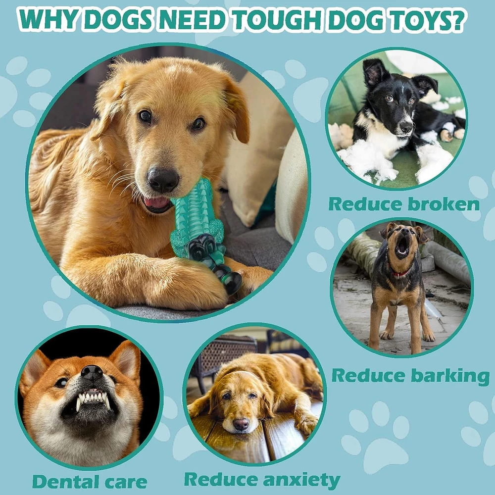 Adsdia, Juguetes Resistentes Y Duraderos Para Masticar Perros/ Indestructibles/ Interactivos, Resistente
