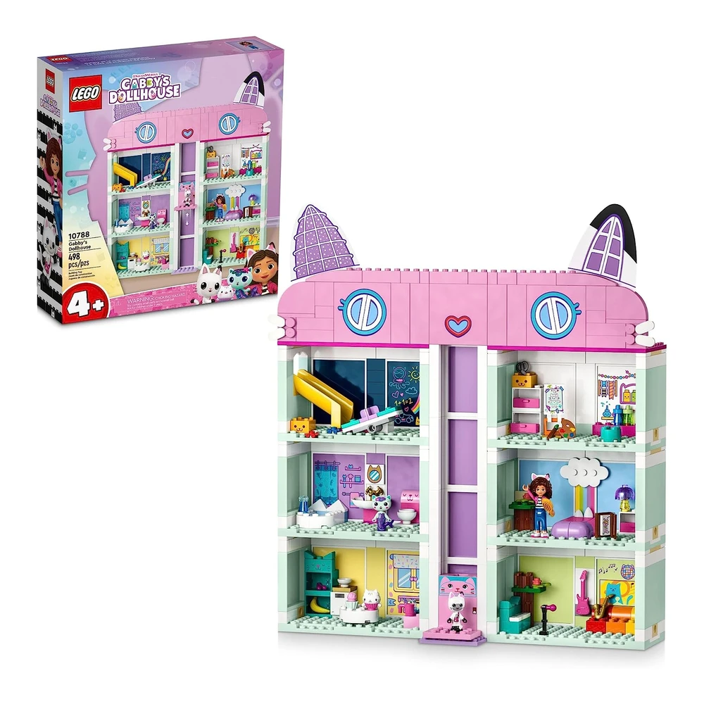 Lego Gabby's Dollhouse - Juego de Construcción, 8 Habitaciones y Personajes de The Show, Incluyendo Gabby, Pandy Paws, Cakey y Mercat