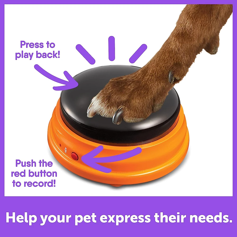 81OaWWD3aiL_AC_SL1500_.webp Hunger For Words Talking Pet Starter Set - Juego De 4 Piezas De Botones Grabables Para Perros, Enseña A Tu Perro A Hablar