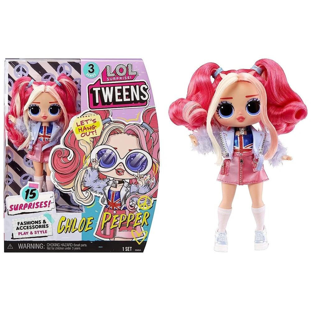 LOL Sorpresa Tweens Series 3 Chloe Pepper Fashion Doll con 15 accesorios