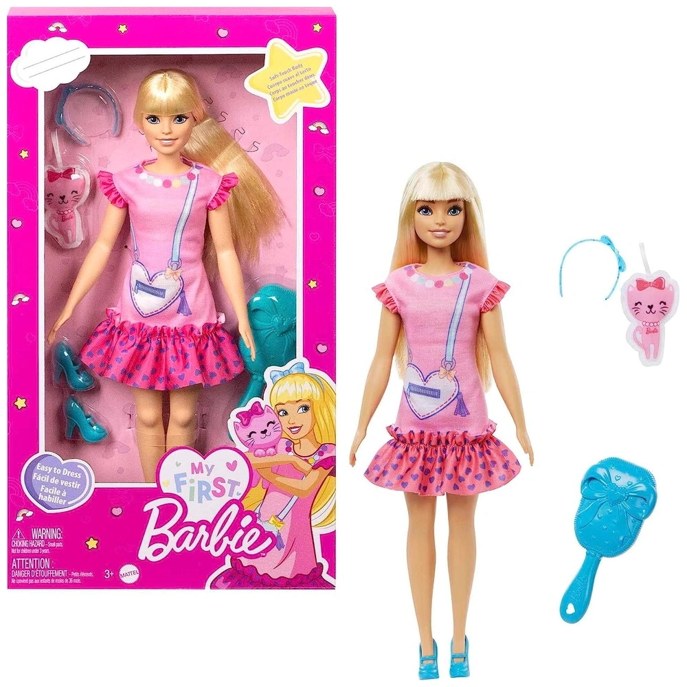 My First Barbie Malibú con gatito de peluche
