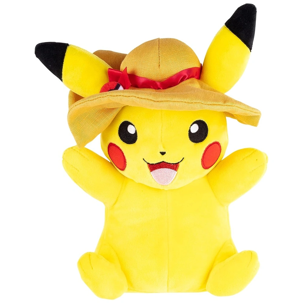 Pokémon Peluche Pikachu de de 8 Pulgadas con Gorro de Verano con Licencia Oficial