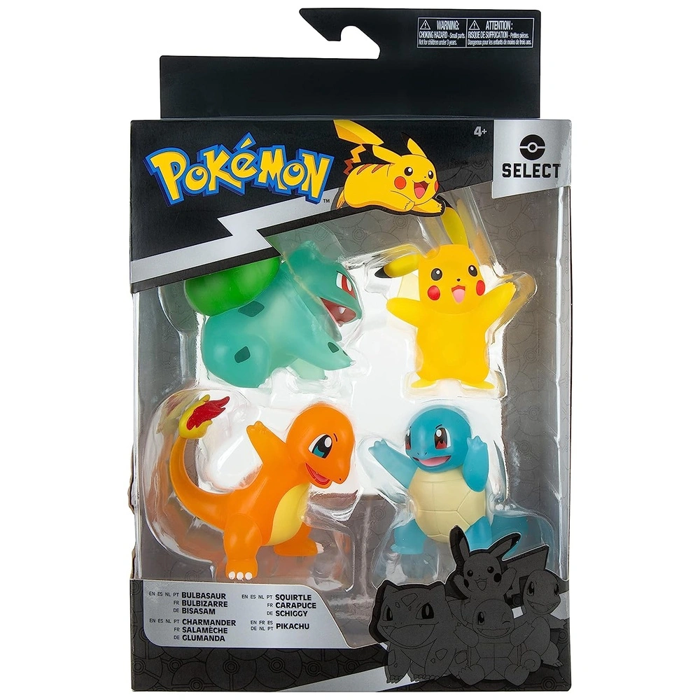 Pokémon Pack de 4 figuras Pikachu Charmander Bulbasaur Squirtle