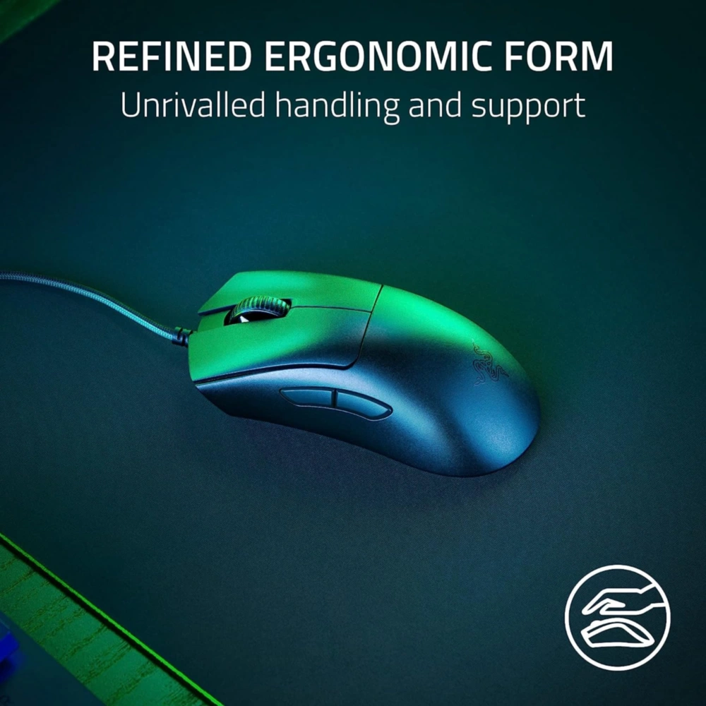 RAZER DEATHADDER V3 MOUSE GAMER CON CABLE ERGONÓMICO CABLE SPEEDFLEX RAZER | NEGRO