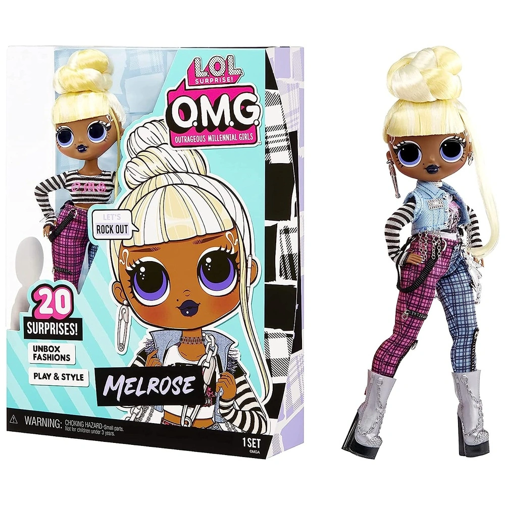 LOL Sorpresa Muñeca de Moda OMG Melrose con 20 accesorios