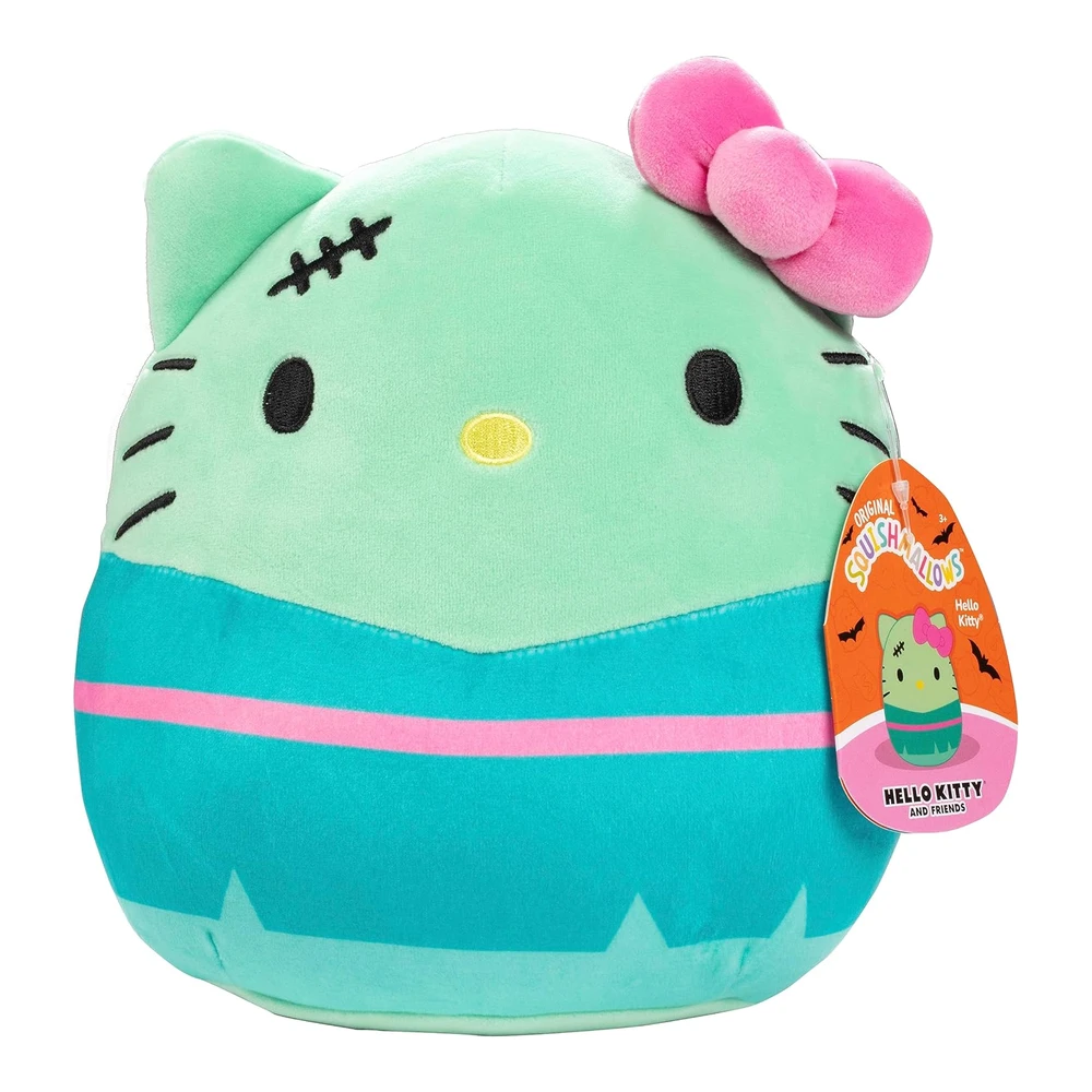 Squishmallows Hello Kitty Frankenkitty de 8' - Kellytoy 2023 de Sanrio de Halloween - Juguete de Peluche Coleccionable Suave