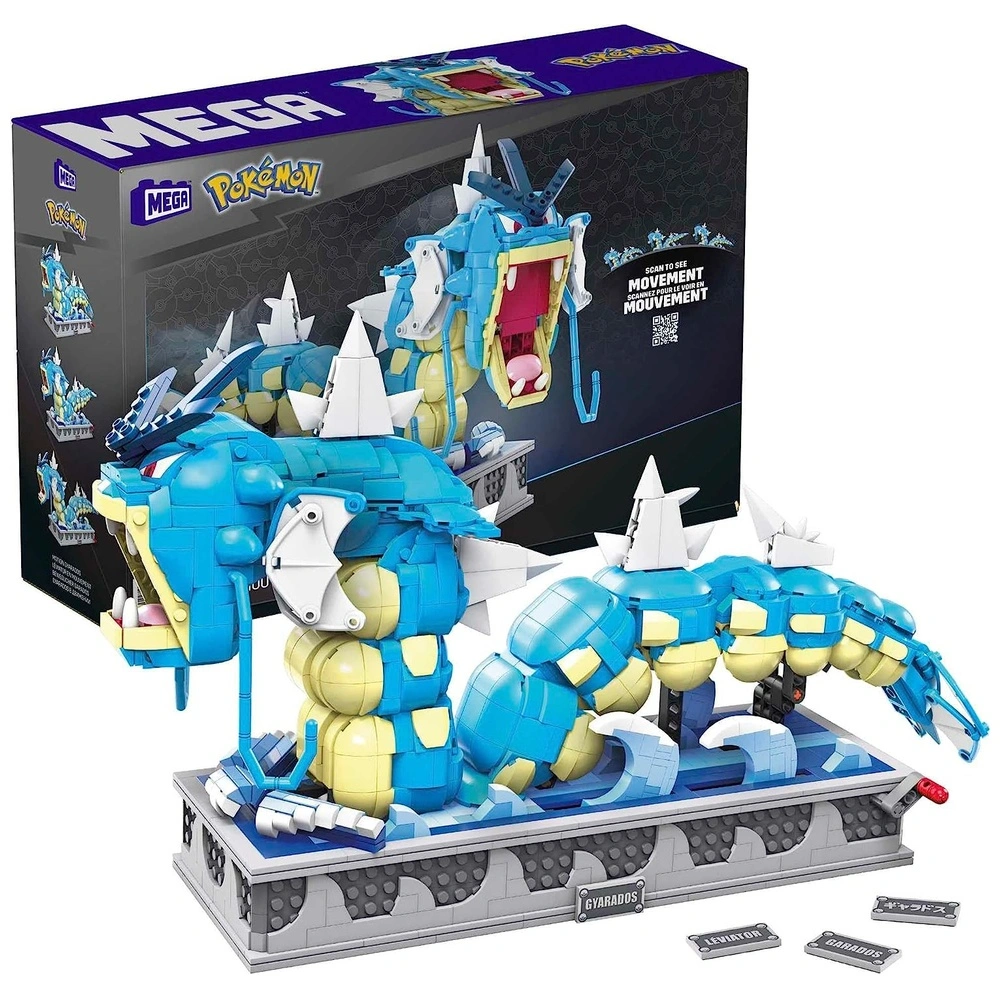 Figura de Pokémon con ladrillo de movimiento mecanizado Gyarados - Mega Construx