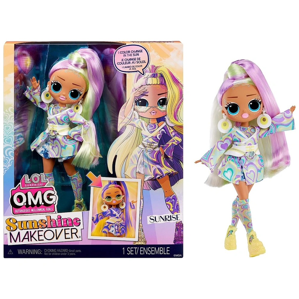 LOL Sorpresa OMG Sunshine Color Change Sunrise Fashion Doll con Cabello Que Cambia de color