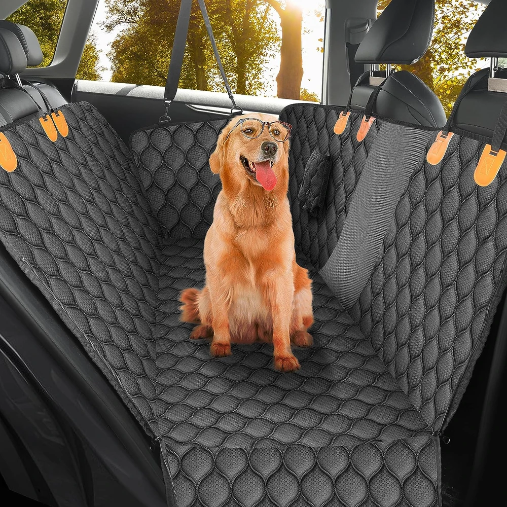 Homcolorful Funda De Asiento De Auto Para Perro Para Asiento Trasero,Impermeable Y Ventana De Malla,Accesorios De Viaje