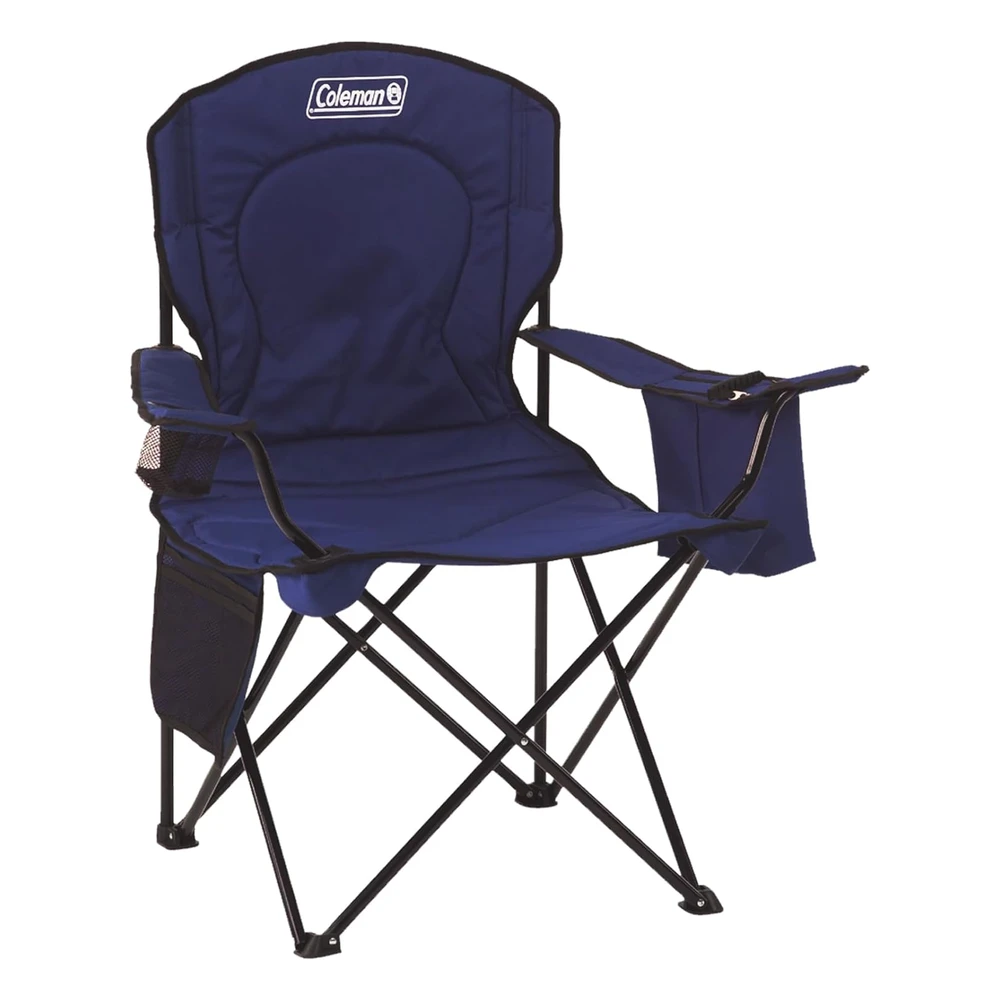 Coleman Silla de Camping Portátil con Enfriador de 4 Latas, Asiento Y Respaldo Totalmente Acolchados con Bolsillo Lateral