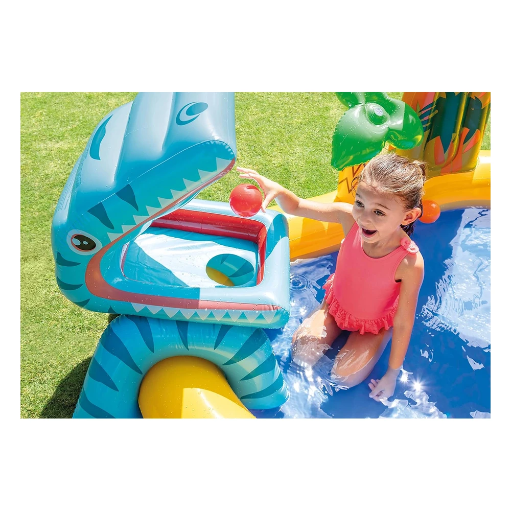 B005DUW6EK_2.webp Tobogán de Agua de Dinosaurio Intex, Diversión Para Niños En El Patio,Centro Inflable,Diversión En La Piscina Al Aire Libre,Beige