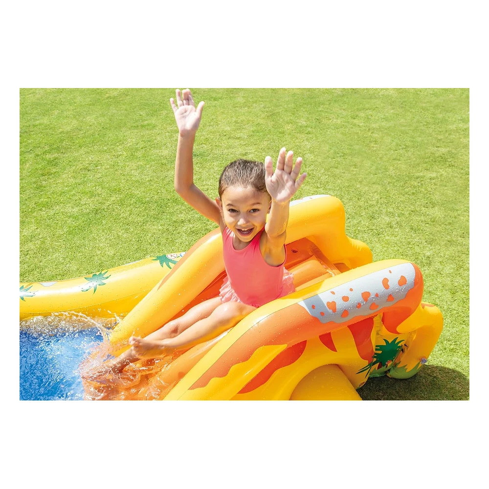 B005DUW6EK_4.webp Tobogán de Agua de Dinosaurio Intex, Diversión Para Niños En El Patio,Centro Inflable,Diversión En La Piscina Al Aire Libre,Beige