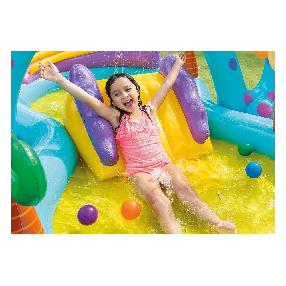 B00HIWWKPQ_3.webp Centro de Juego Inflable Tierra de Dinosaurios de Intex, 31 x 90 x 44 Pulgadas, a Partir de 2 Años