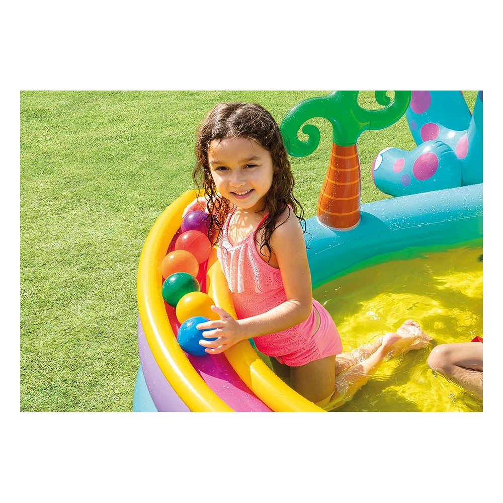 B00HIWWKPQ_4.webp Centro de Juego Inflable Tierra de Dinosaurios de Intex, 31 x 90 x 44 Pulgadas, a Partir de 2 Años