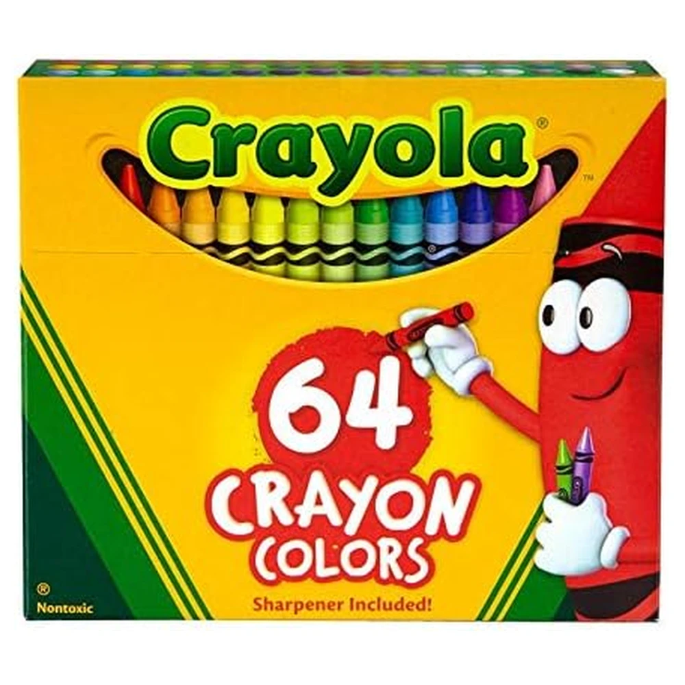 CRAYOLA JUEGO DE CRAYÓN, 3-5/8", PERMANENTE/IMPERMEABLE, 64/BX, SURTIDO, SE VENDE COMO 1 CAJA