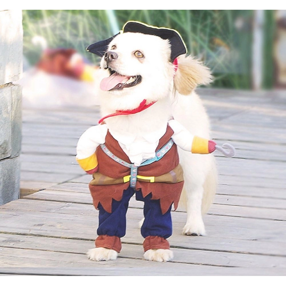 Disfraz para Mascotas de Piratas Del Caribe - Talla L Marrón
