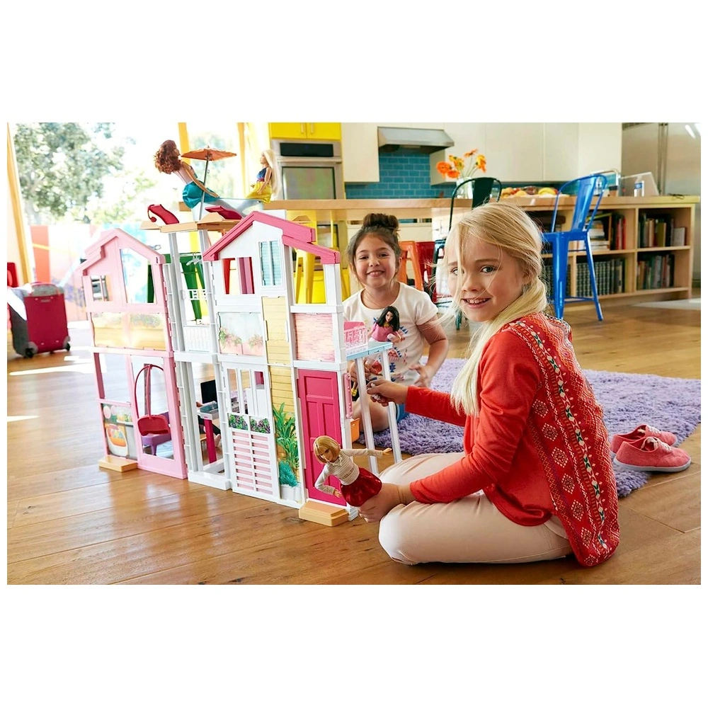 Barbie Pasaporte rosado de 3 cuentos de la casa