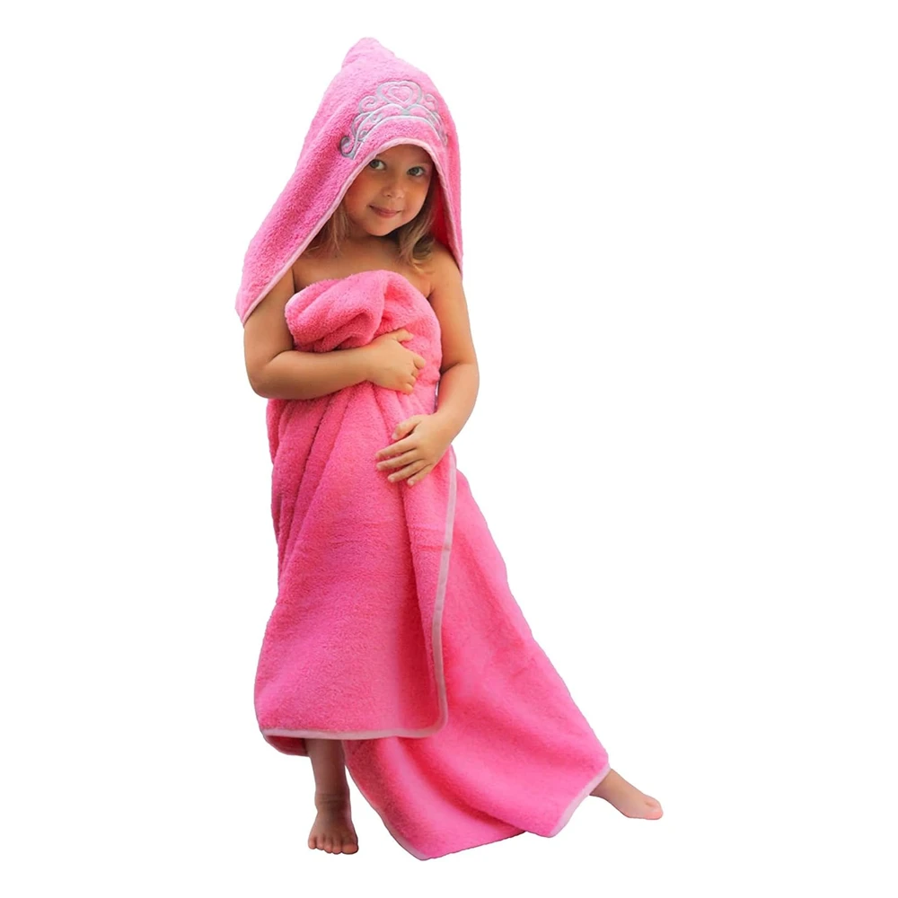 Toalla Para Niñas/Bebés, Princesa con Capucha, de Tejido Suave, de 27.5 x 49 Pulgadas, Muy Absorbente 600 Gsm 100 % Algodón