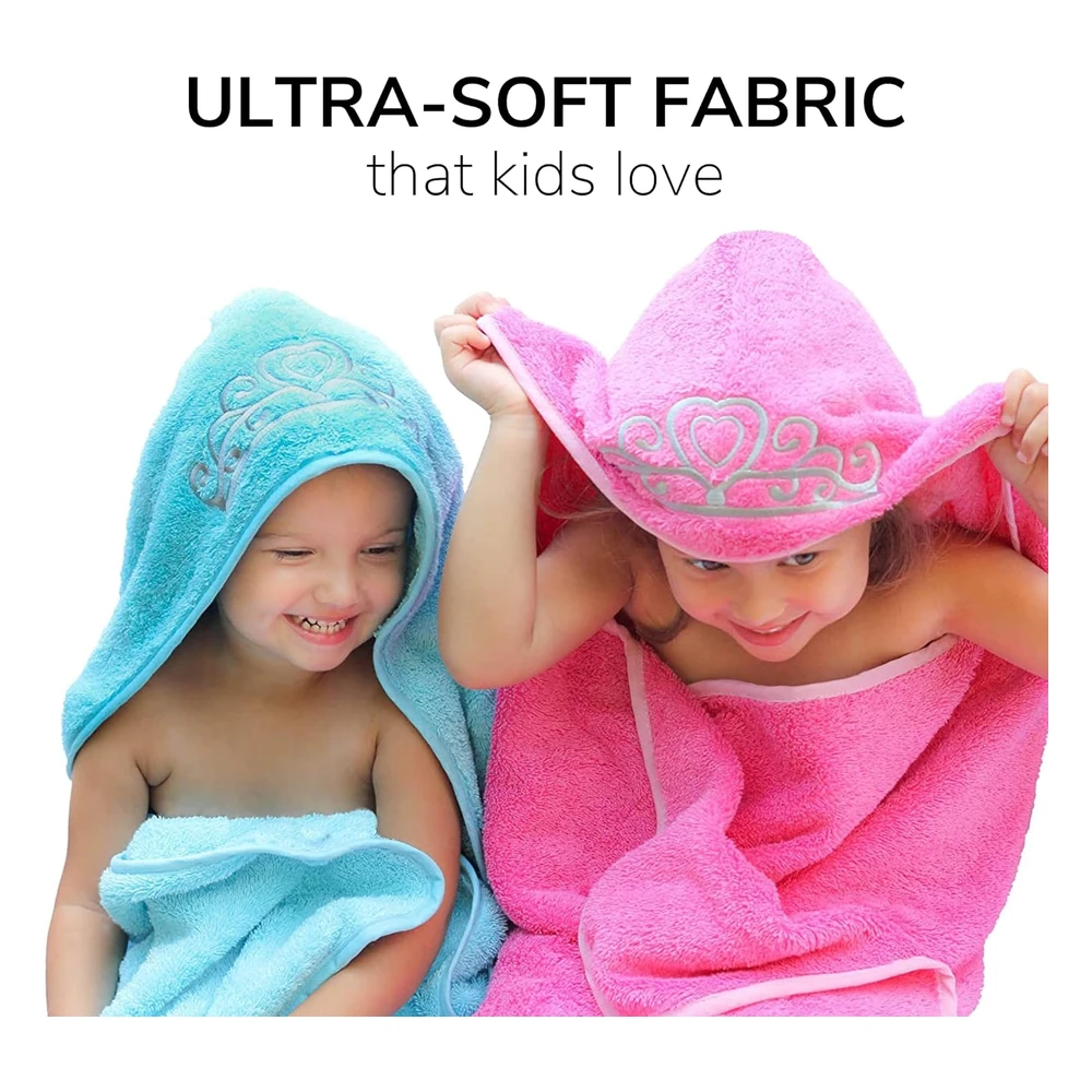 Toalla Para Niñas/Bebés, Princesa con Capucha, de Tejido Suave, de 27.5 x 49 Pulgadas, Muy Absorbente 600 Gsm 100 % Algodón