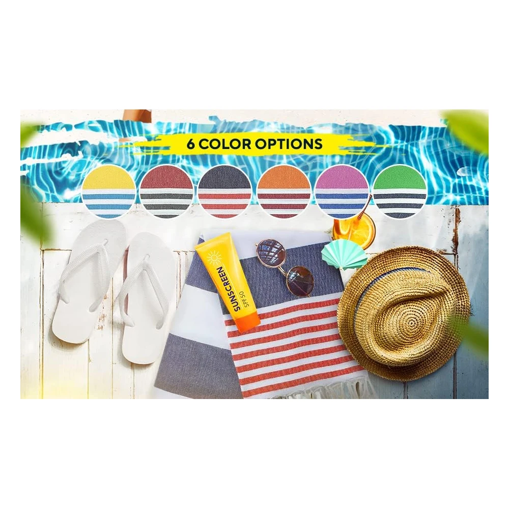 B01FUCLO4S_4.webp Havluland Juego de 6 Toallas de Playa 100% Algodón Turco, Suaves, Súper Absorbentes, Extra Grandes, de 71 x 39"