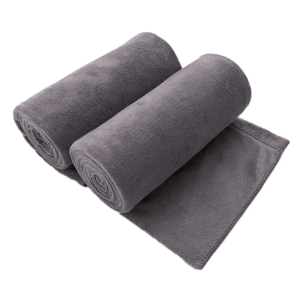 B01MSROAID.webp Toallas de Baño de Microfibra Jml, 2 Paquetes (30" x 60") Gris
