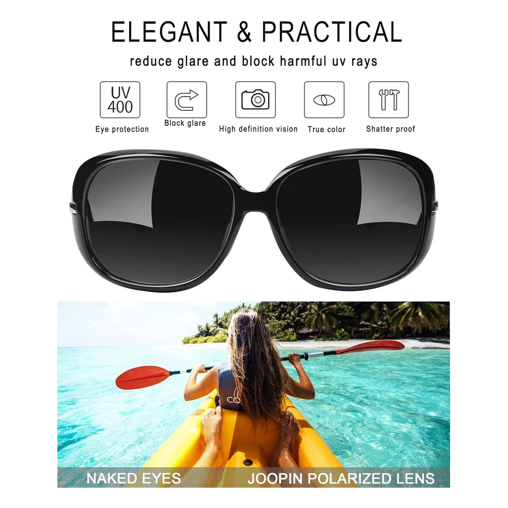 B01MT1QCFT_3.webp Joopin Gafas de Sol Polarizadas Para Mujer, de Gran Tamaño, Grandes, Para Conducir, Ojos Sensibles, Protección Uv, Lentes de Sol
