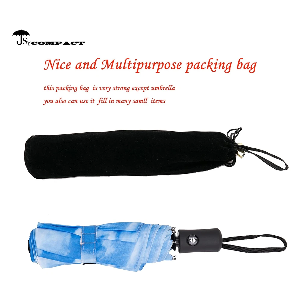 Sombrilla de Viaje Resistente Al Viento, Automático, Ligero, Irrompible, de Gran Eficiencia, de Sy Compact