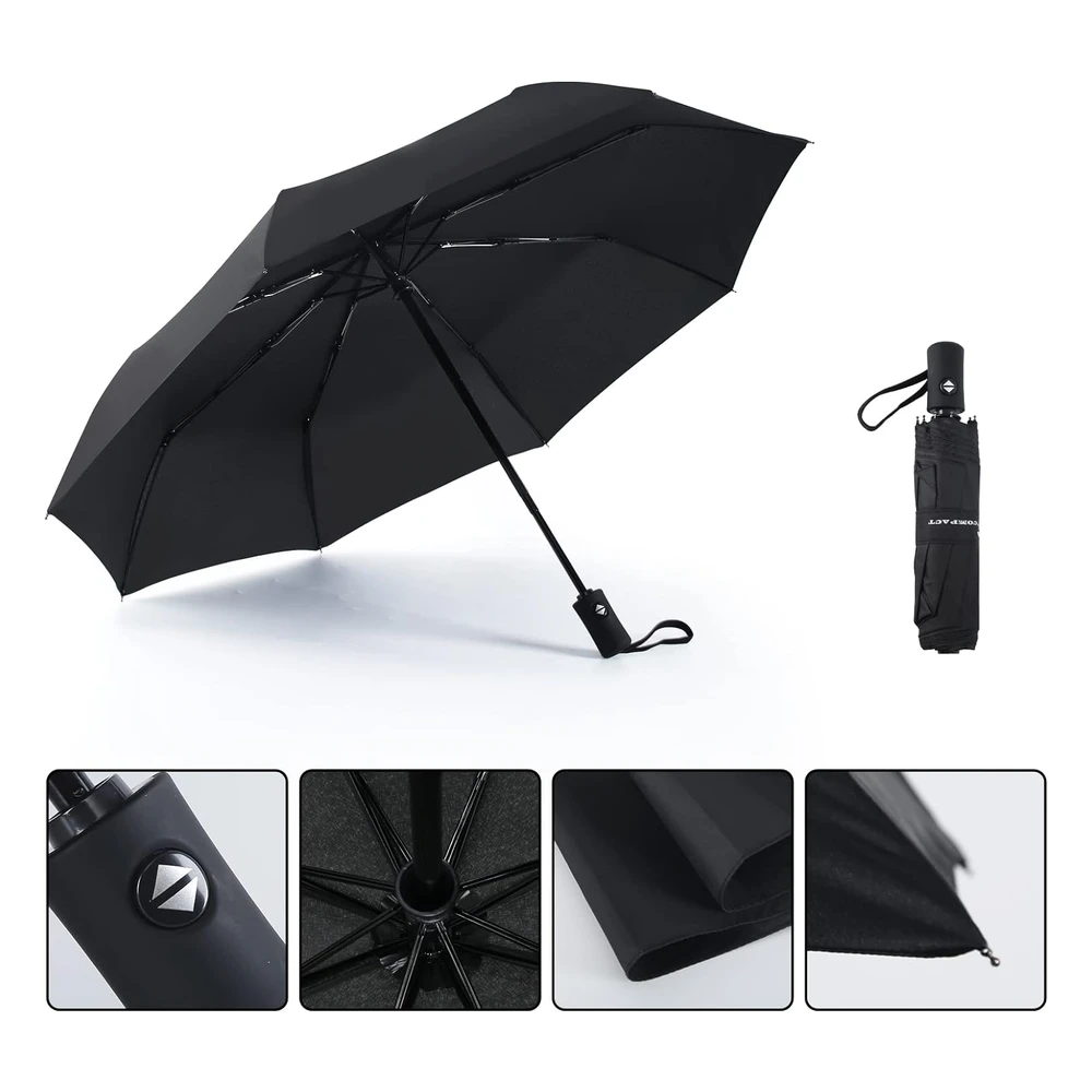Sombrilla de Viaje Resistente Al Viento, Automático, Ligero, Irrompible, de Gran Eficiencia, de Sy Compact
