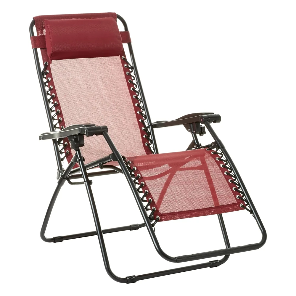 B071V85DLN.webp Amazon Basics - Silla Plegable Para Exteriores Zero Gravity, Color Borgoña