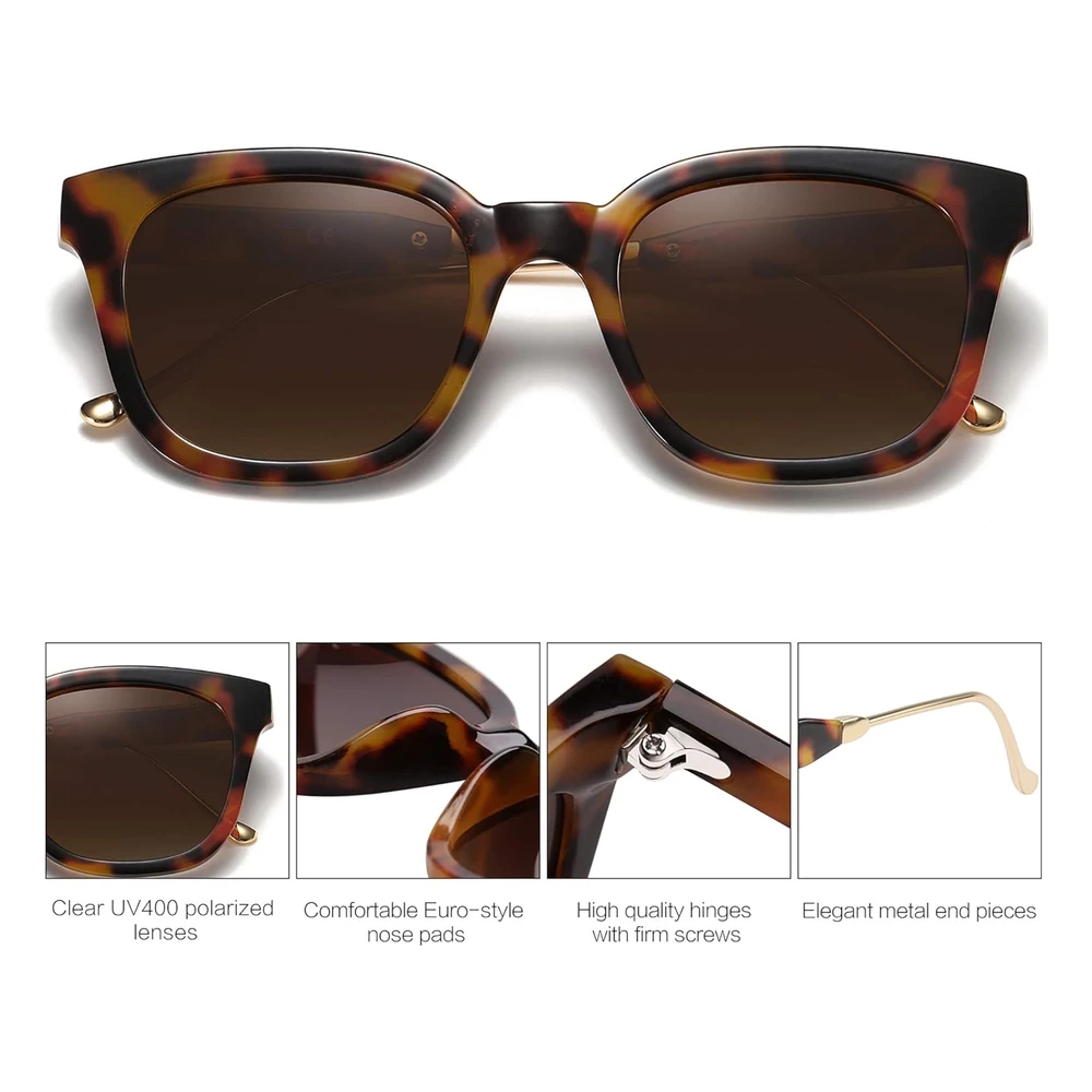 B078RJRCMD_3.webp Sojos Lentes de Sol Polarizados Cuadrados Clásicos Para Mujeres Y Hombres, Retro, Modernos, Protección Ultravioleta Uv400 Sj2050