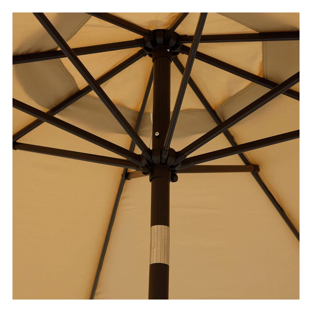 B07B4XZK72_3.webp Blissun - Sombrilla de Aluminio Para Patio Y Exteriores, con Inclinación de Botón Y Manivela, de 9 Pies, con Diseño a Rayas