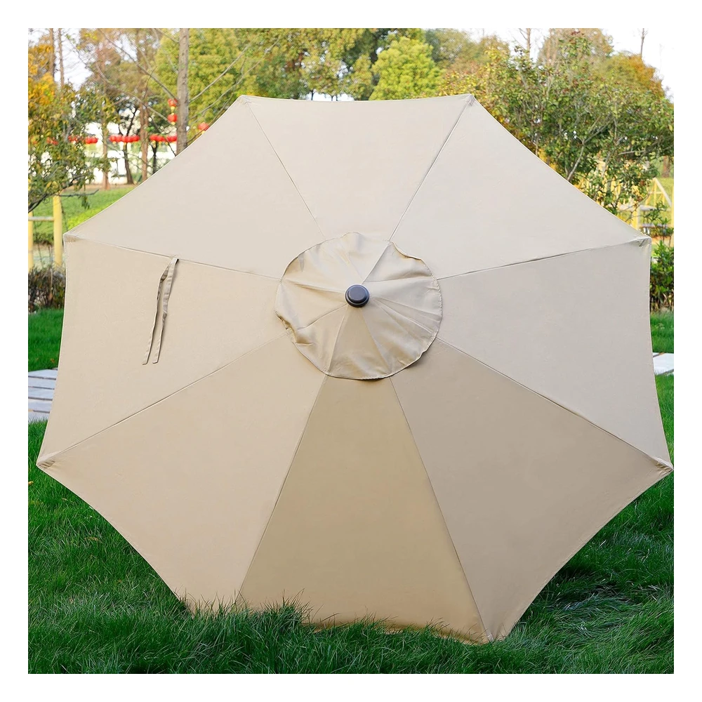 B07B4XZK72_4.webp Blissun - Sombrilla de Aluminio Para Patio Y Exteriores, con Inclinación de Botón Y Manivela, de 9 Pies, con Diseño a Rayas