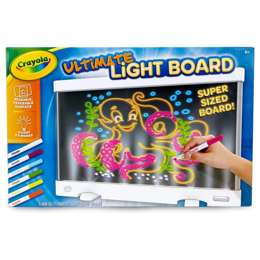 CRAYOLA ULTIMATE LIGHT TABLETA DE DIBUJO, REGALO PARA NIÑOS DE 6, 7, 8, 9 AÑOS, COLOR BLANCO