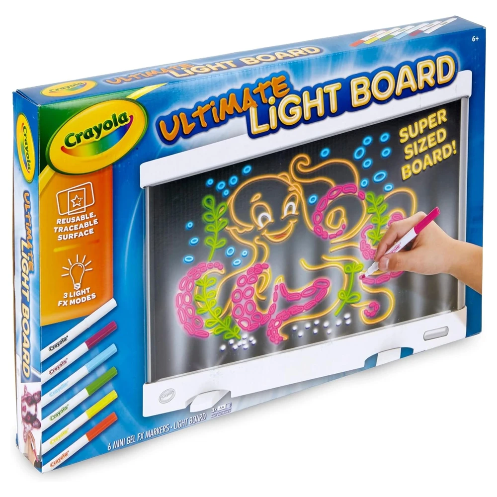 CRAYOLA ULTIMATE LIGHT TABLETA DE DIBUJO, REGALO PARA NIÑOS DE 6, 7, 8, 9 AÑOS, COLOR BLANCO