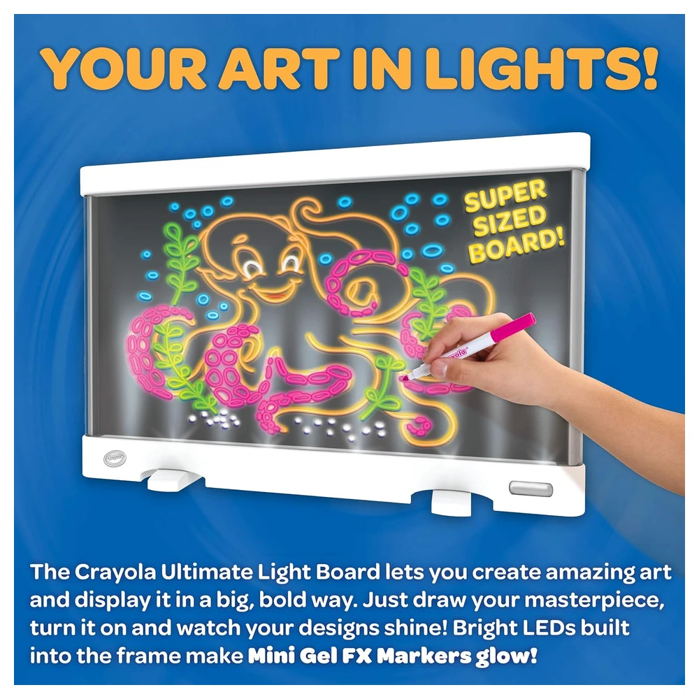 CRAYOLA ULTIMATE LIGHT TABLETA DE DIBUJO, REGALO PARA NIÑOS DE 6, 7, 8, 9 AÑOS, COLOR BLANCO