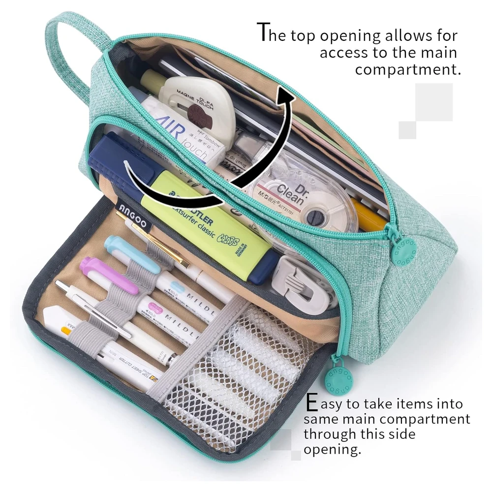 B07BND8Y5X_2.webp EASTHILL - ESTUCHE PARA LÁPICES DE GRAN CAPACIDAD ESCOLAR, OFICINA Y COLEGIAL PARA NIÑOS Y ADULTOS - VERDE