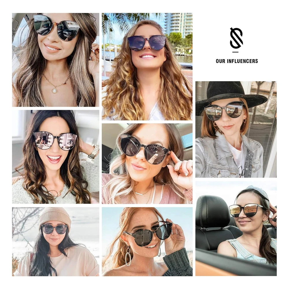 Sojos Oversized Round Sunglasses For Women And Men