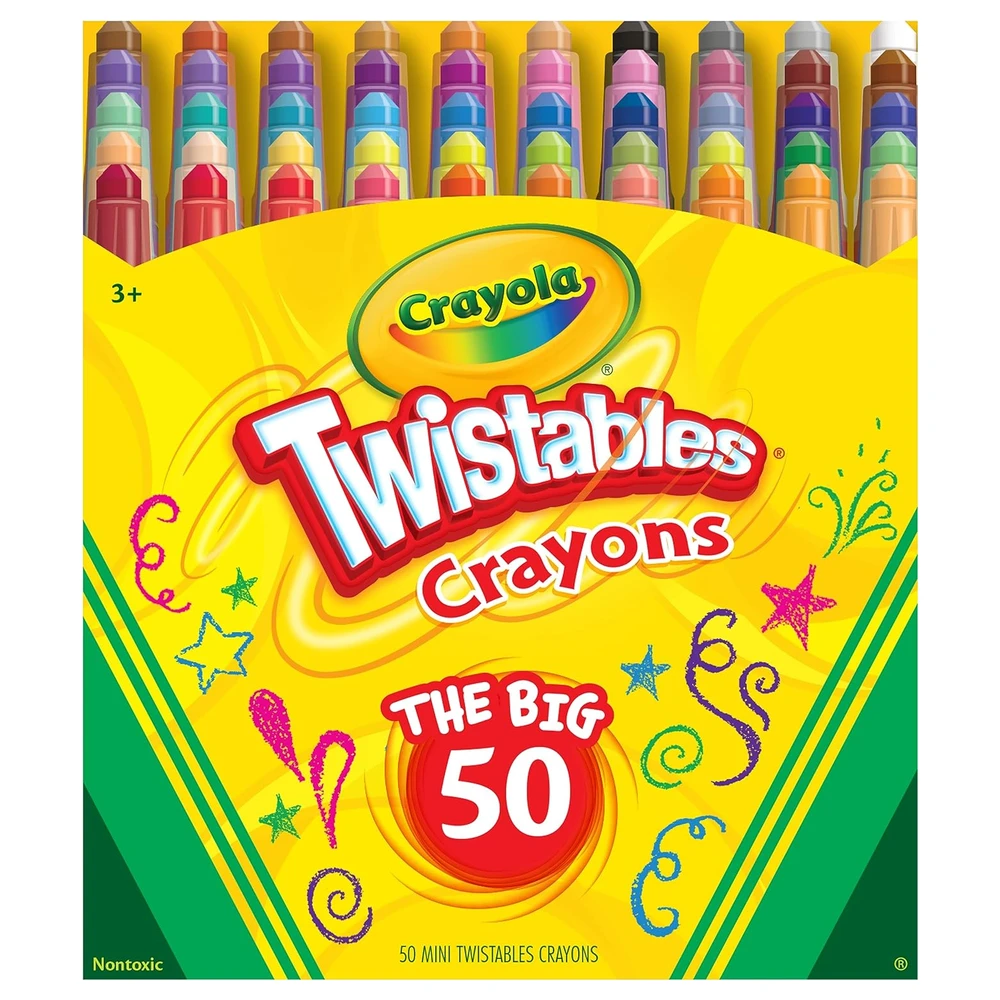 CRAYOLA MINI CRAYONES TWISTABLES (50 UNIDADES), SUMINISTROS DE ARTE PARA NIÑOS