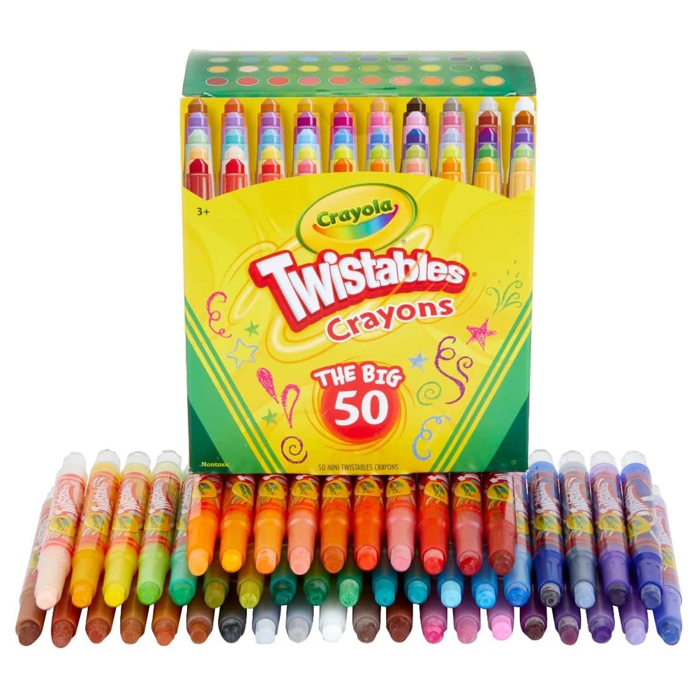CRAYOLA MINI CRAYONES TWISTABLES (50 UNIDADES), SUMINISTROS DE ARTE PARA NIÑOS