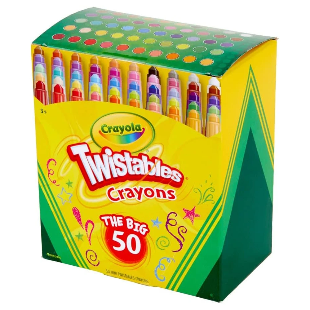 CRAYOLA MINI CRAYONES TWISTABLES (50 UNIDADES), SUMINISTROS DE ARTE PARA NIÑOS