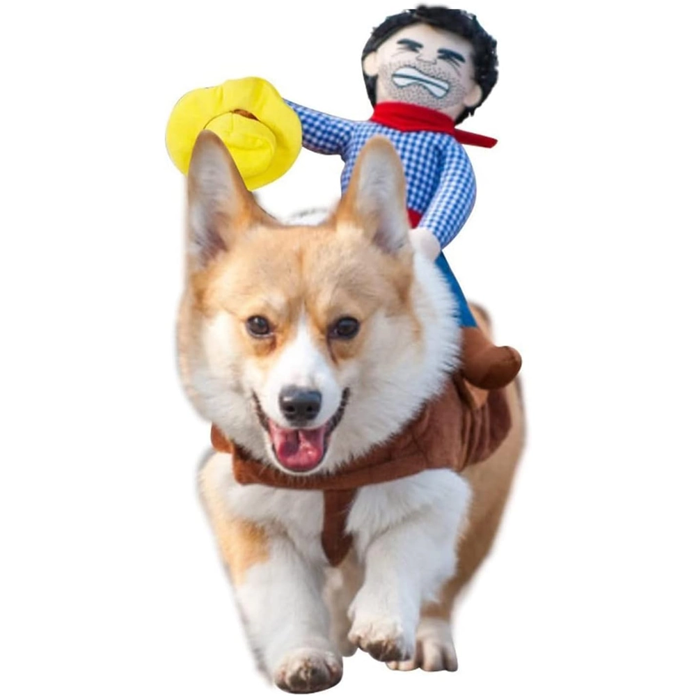 Ismarten Disfraz para Perros Traje de Vaquero Estilo Jinete - Talla M