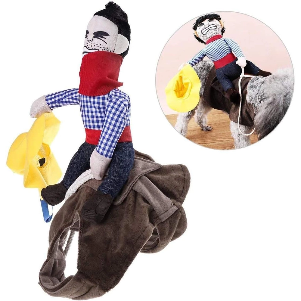 Ismarten Disfraz para Perros Traje de Vaquero Estilo Jinete - Talla L