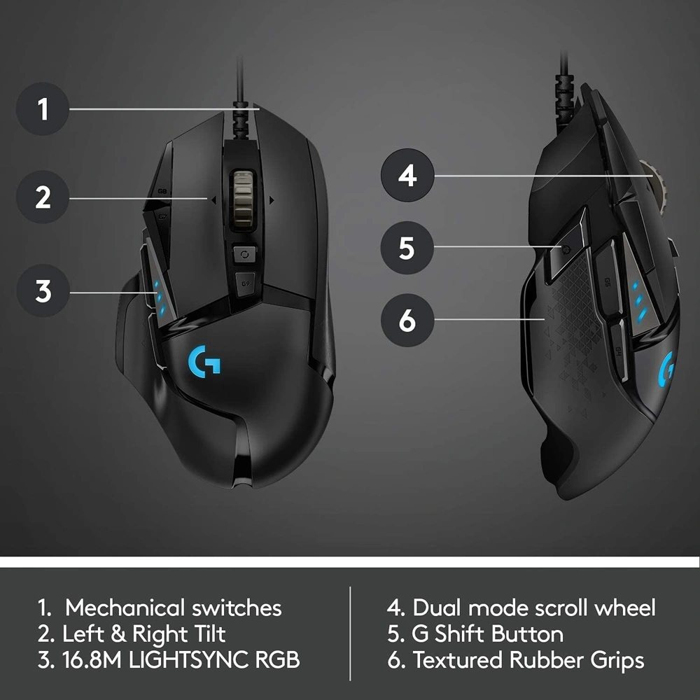 MOUSE G502 HERO LOGITECH | NEGRO