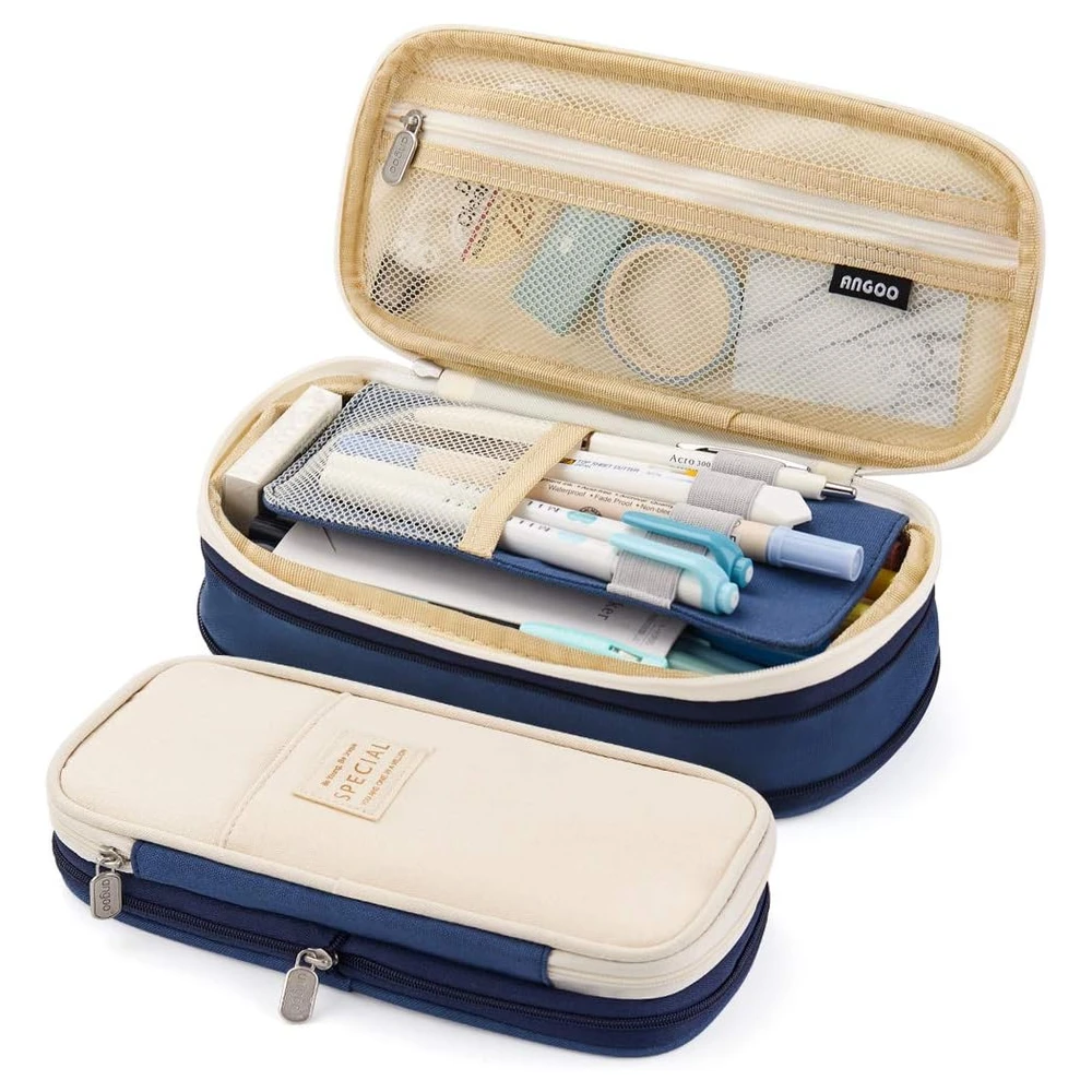EASTHILL ESTUCHE DE GRAN CAPACIDAD PARA LÁPICES, PARA OFICINA, COLEGIO, GRAN CAPACIDAD DE ALMACENAMIENTO - AZUL